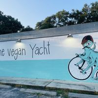 Cute restaurant and very easy to spott  at The Vegan Yacht in Austin