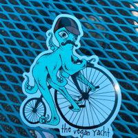 Look at their cute stickers!  at The Vegan Yacht in Austin