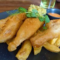 Banana blossom fish n chips at The Cross Gaits in Blacko