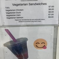 Part of wall menu  at 163 Vietnamese Sandwiches & Bubble Tea in Boston