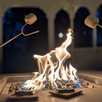 Making s'mores in the gazebo at Gardenview Estate Bed & Breakfast in Kettle Falls