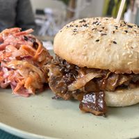 Pulled BBQ mushroom 🍄 🍔   at Gaia's Urban Eatery in Charlottetown