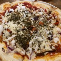 Mediterranean Pizza  at Fig Kitchen & Market in Uxbridge