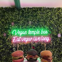 Chicken Burger, Temple Smokey Burger, Classic Burger at Vegan Temple Bar in Amsterdam