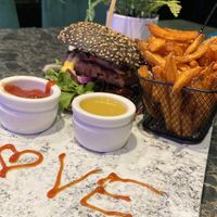 Smoky bbq burger  at Vegan Temple Bar in Amsterdam