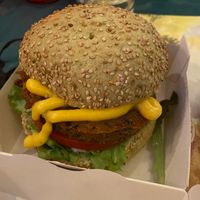 Seaweed burger at Vegan Temple Bar in Amsterdam