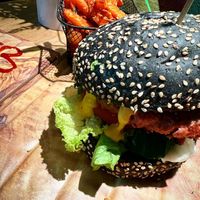 Smokey Temple Burger  at Vegan Temple Bar in Amsterdam