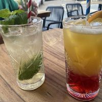 Moscow mule (nice and fresh) and Sex on the beach (a bit too sweet) at Vegan Temple Bar in Amsterdam