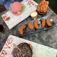 Vegan burgers  at Vegan Temple Bar in Amsterdam