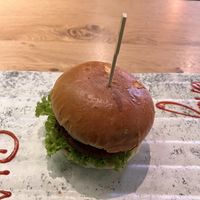 Green burger   at Vegan Temple Bar in Amsterdam