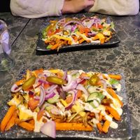 Kapsalon (loaded fries shoarma) at Vegan Temple Bar in Amsterdam