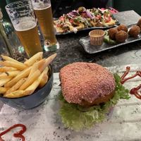 Chicken burger   at Vegan Temple Bar in Amsterdam