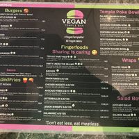 Front side of menu   at Vegan Temple Bar in Amsterdam