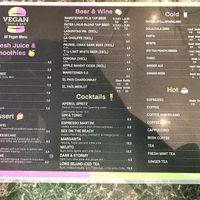 Backside of menu   at Vegan Temple Bar in Amsterdam