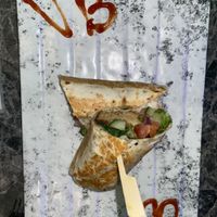 Falafel wrap that we shared    at Vegan Temple Bar in Amsterdam