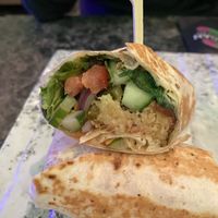 Inside of falafel wrap    at Vegan Temple Bar in Amsterdam
