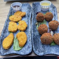 Bitterballen and chicken nuggets   at Vegan Temple Bar in Amsterdam