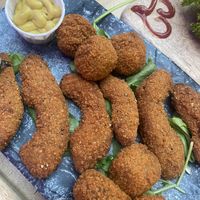 Bitterballen (a must wherever we go) and fried avocado (wasn’t sure about this but give it a go and see what you think lol)  at Vegan Temple Bar in Amsterdam