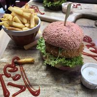 avocado burger  at Vegan Temple Bar in Amsterdam