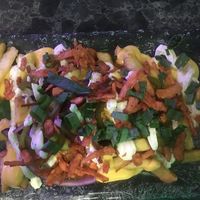 Bac*n Cheese Fries  at Vegan Temple Bar in Amsterdam