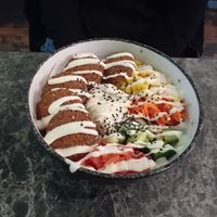 Falafel bowl at Vegan Temple Bar in Amsterdam