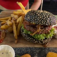 the smokey temple burger  at Vegan Temple Bar in Amsterdam