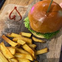 The fries are a very little portion. The burger was good. at Vegan Temple Bar in Amsterdam