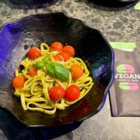 The pesto pasta. Delicious! at Vegan Temple Bar in Amsterdam