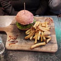 Italian burger at Vegan Temple Bar in Amsterdam