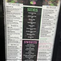Menu  at Vegan Temple Bar in Amsterdam