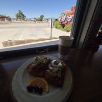 Avocado toast and a chai latte.  at The Coffee Depot in Mount Pleasant