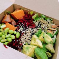 Bowl with baked sweet potatoes at Kaspar Schmauser in Nuremberg