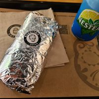 Wrapped burrito and a Nestea at Burritos - Trafalgar in Valencia