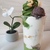 Anniversary parfait at Whisk Matcha Cafe in Vancouver