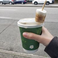 Toasted matcha mellow latte at Whisk Matcha Cafe in Vancouver