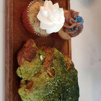 matcha croissant and cupcakes at Whisk Matcha Cafe in Vancouver