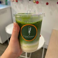 soy milk matcha latte   at Whisk Matcha Cafe in Vancouver