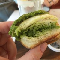 Matcha croissant  at Whisk Matcha Cafe in Vancouver