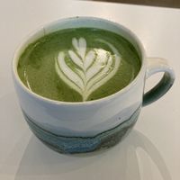 Matcha soy latte   at Whisk Matcha Cafe in Vancouver