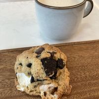 S’mores cookie & hojicha latté  at Whisk Matcha Cafe in Vancouver