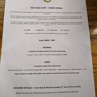 Menu 1/2 at The Fold in Worcester