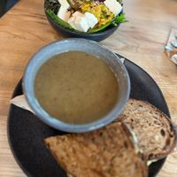 Fold bowl and soup with vegan cheese toastie at The Fold in Worcester