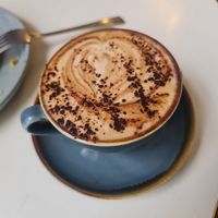Oat milk cappuccino at Cherry Leaf Coffee House in Norwich