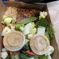Harmony bowl with Tempeh and sesame ginger sauce  at Laughing Seed Cafe in Asheville