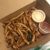Jalapeño fries  at Laughing Seed Cafe in Asheville