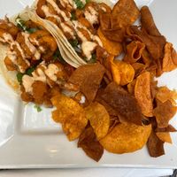 Buffalo cauliflower tacos at Laughing Seed Cafe in Asheville