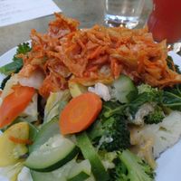 Harmony Bowl with kimchi (v,gf) at Laughing Seed Cafe in Asheville