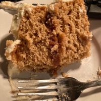 Cake with ginger and chai at Laughing Seed Cafe in Asheville