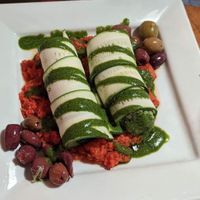 Spinach Pesto Manicotti at Laughing Seed Cafe in Asheville