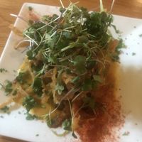 Grit cake  at Laughing Seed Cafe in Asheville